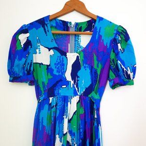 Vintage 1960s psychedelic print maxi dress